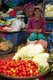 Vietnam: Fruit and vegetable vendor in a fresh market in Hue, central Vietnam